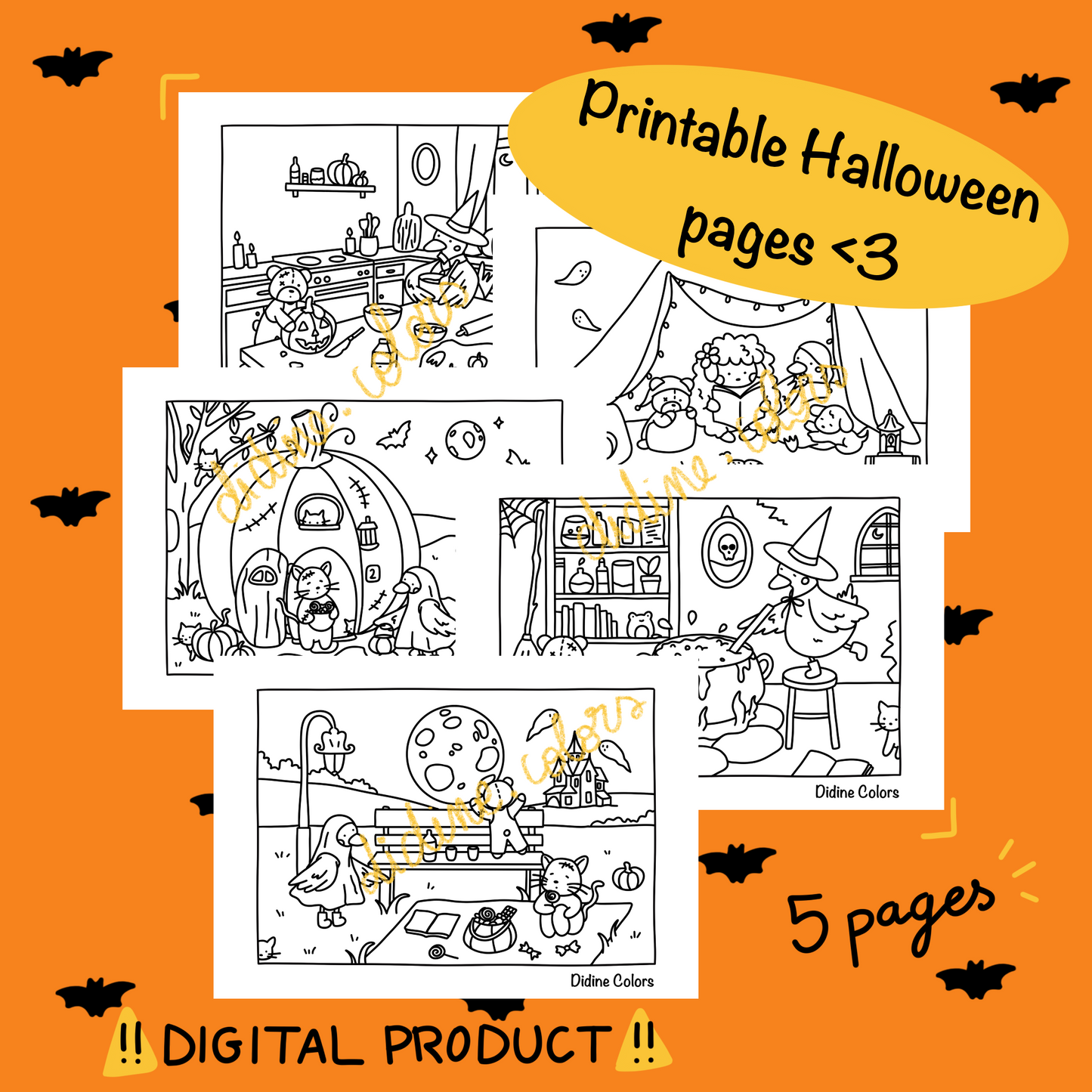 Digital Download - Halloween Coloring Pages
