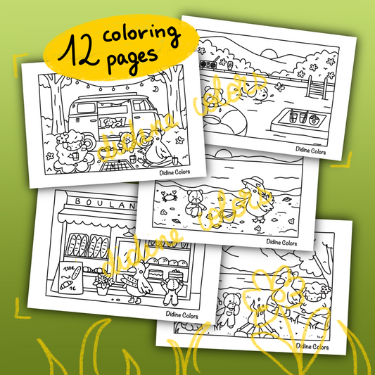 Digital Download - Road Trip in France coloring pages
