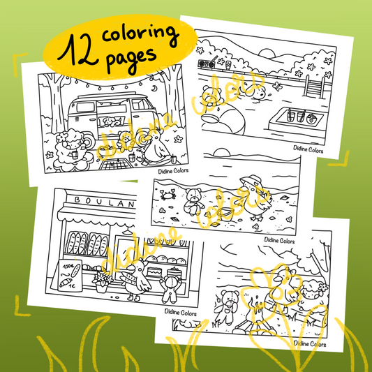 Digital Download - Road Trip in France coloring pages