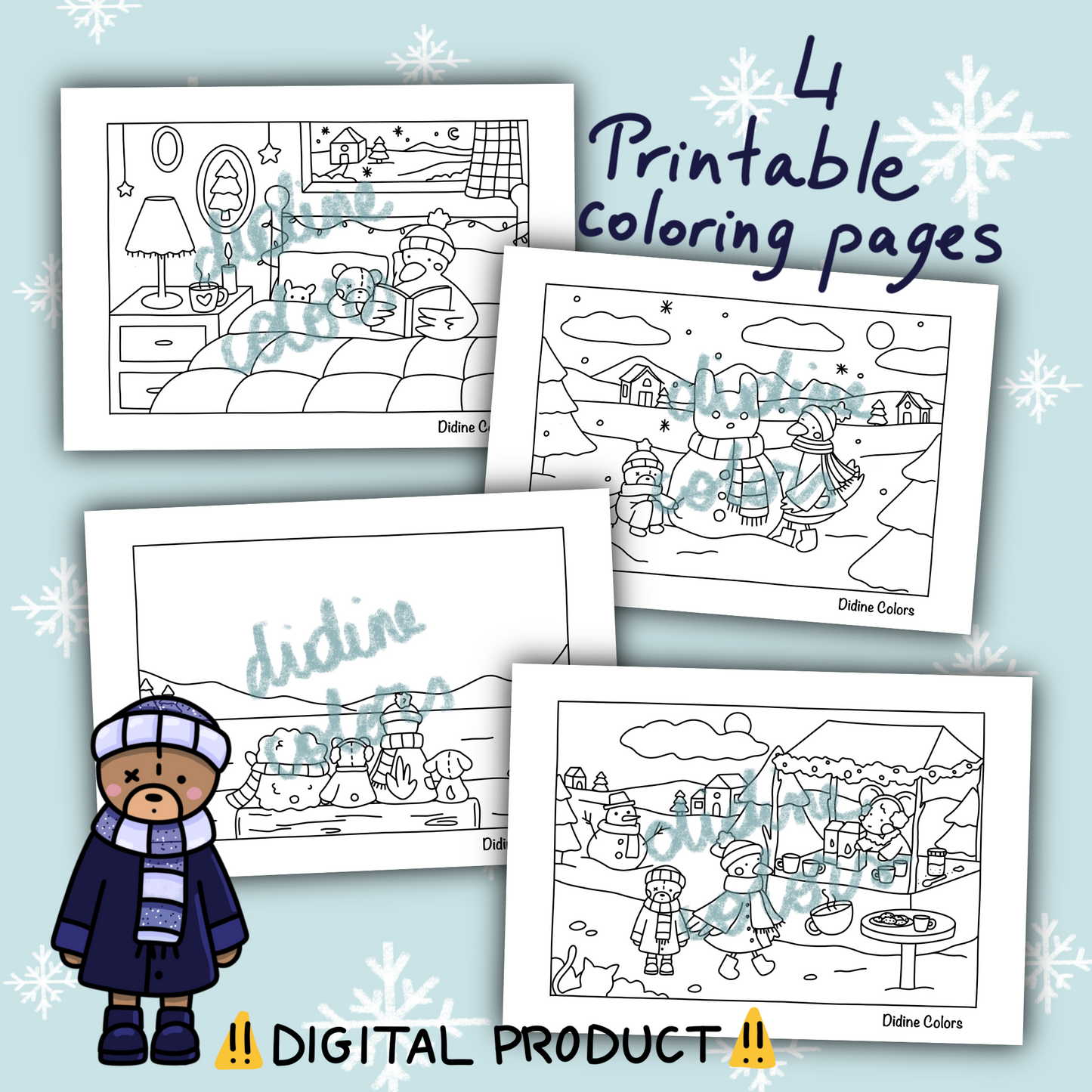 Digital Download - Winter Coloring Pages
