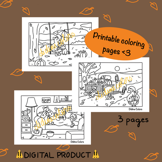 Digital Download - Fall Coloring Pages