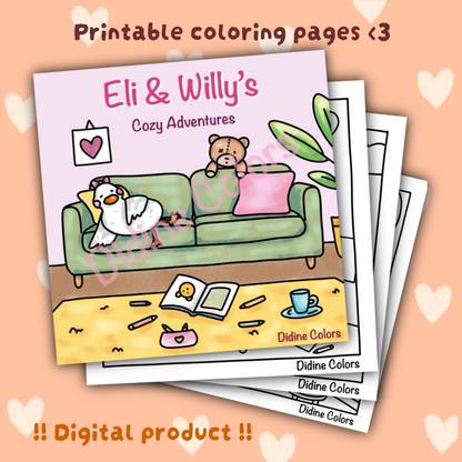 Digital Download - Eli & Willy’s Cozy Adventures coloring pages