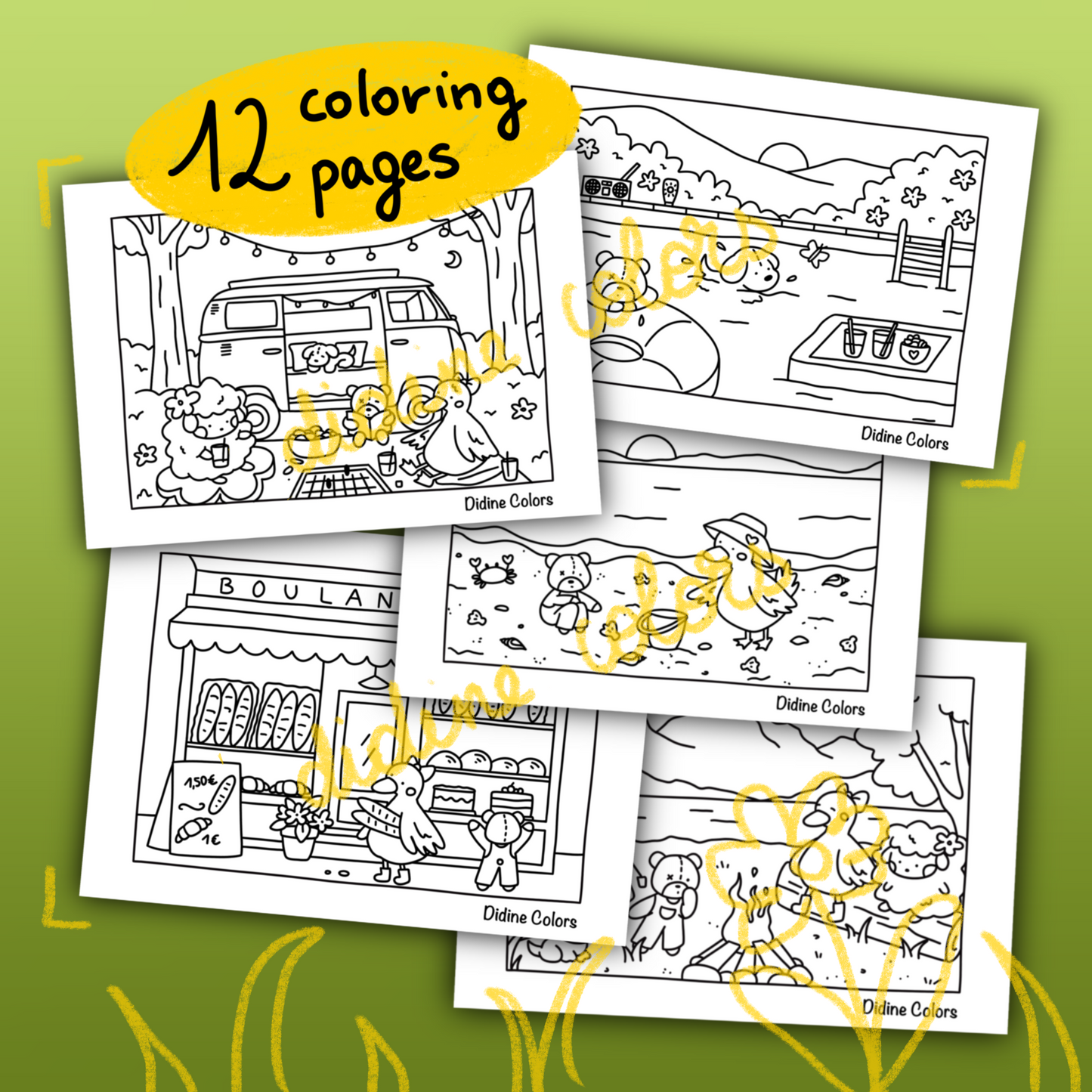 Digital Download - Road Trip in France coloring pages