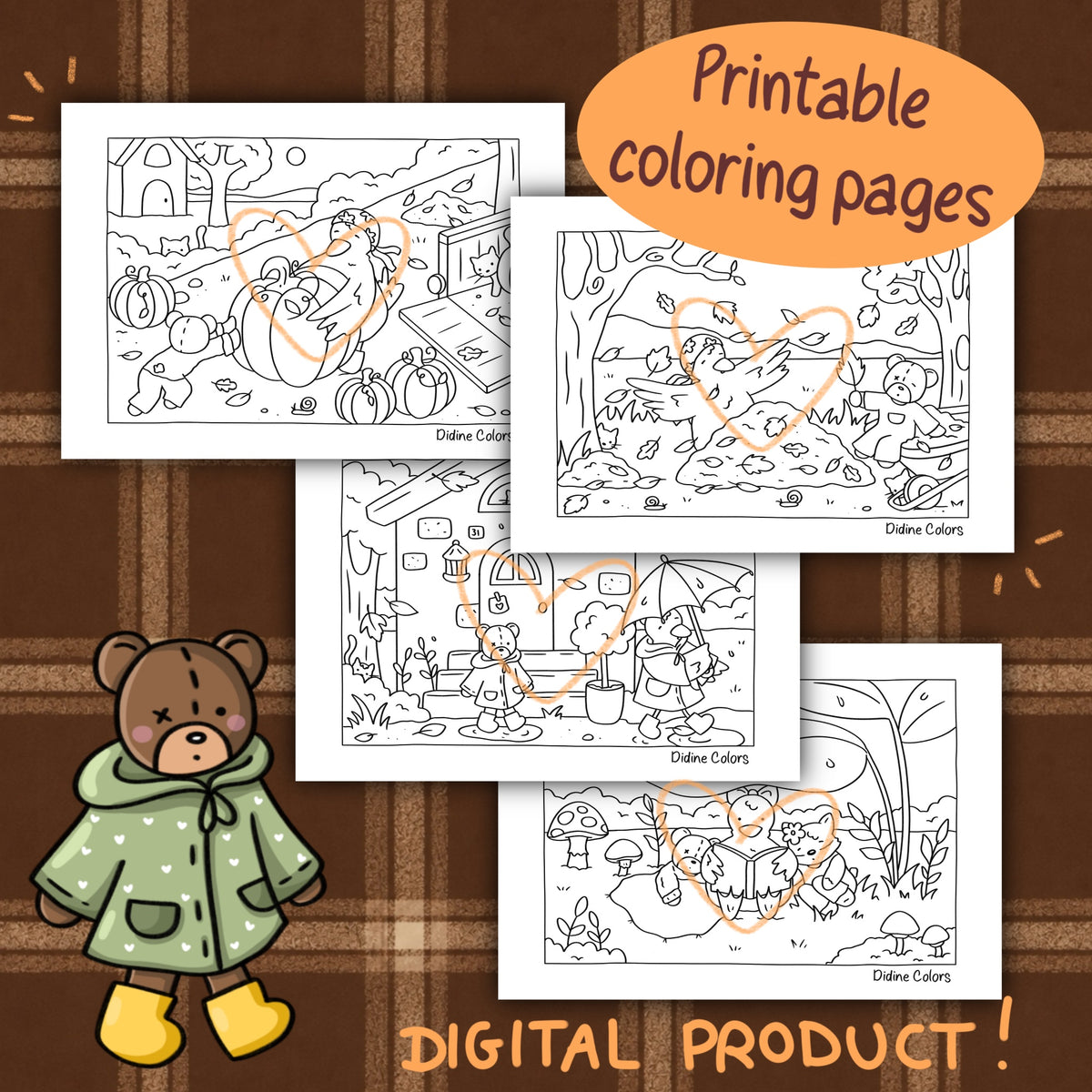 Digital Download - New Fall Coloring Pages