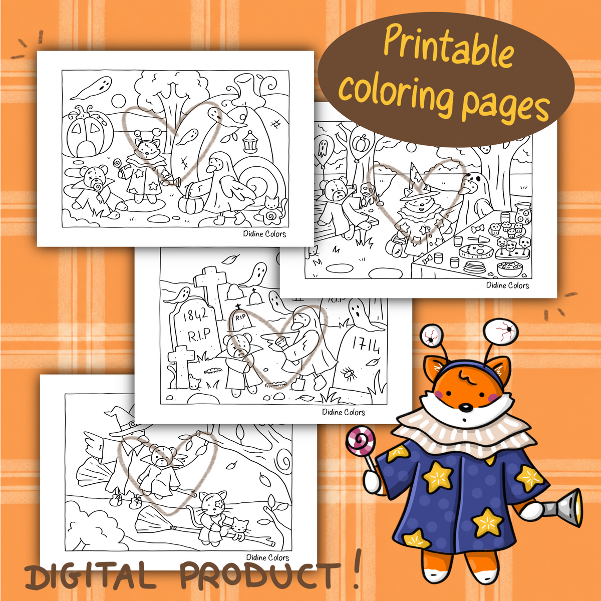 Digital Download - New Halloween Coloring Pages