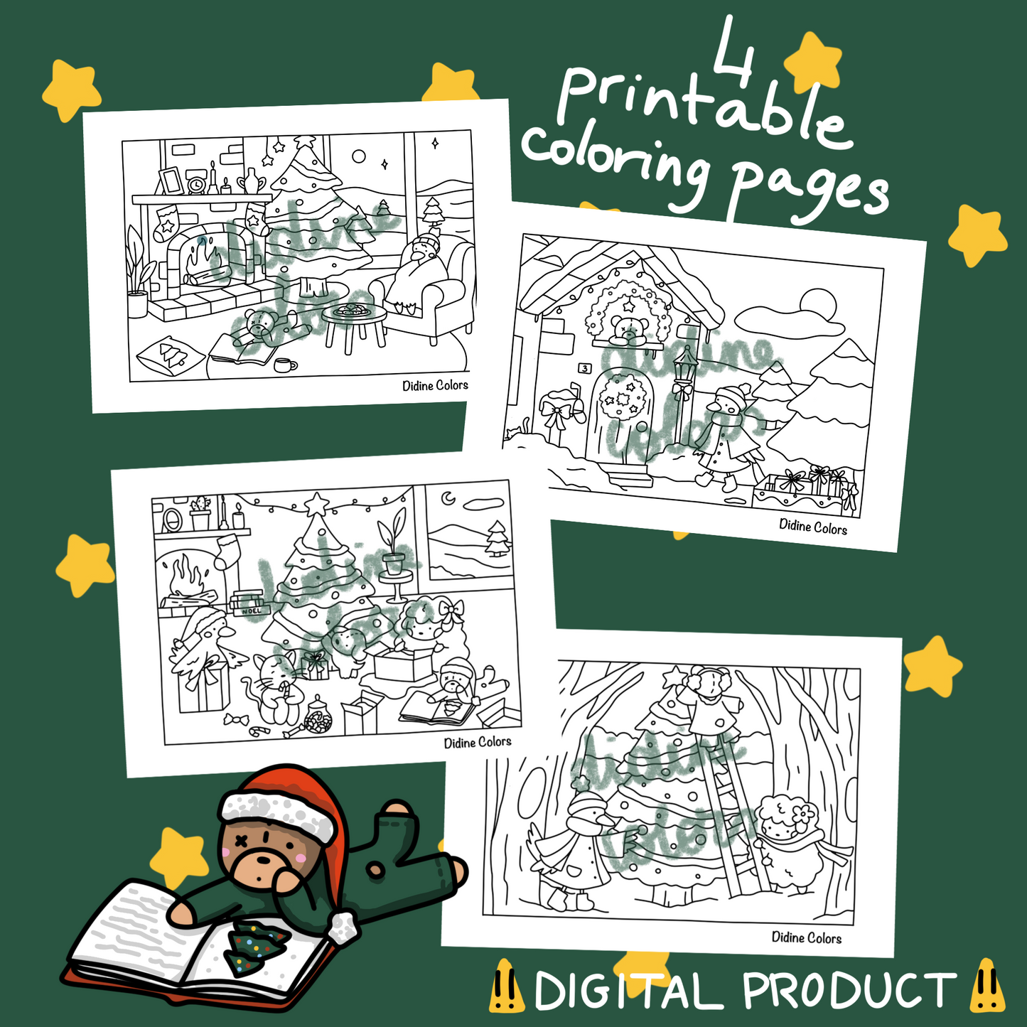 Digital Download - Christmas Coloring Pages
