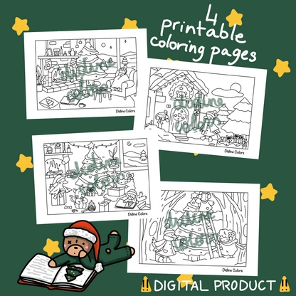 Digital Download - Christmas Coloring Pages
