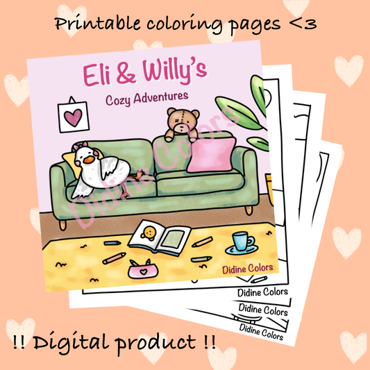 Digital Download - Eli & Willy’s Cozy Adventures coloring pages